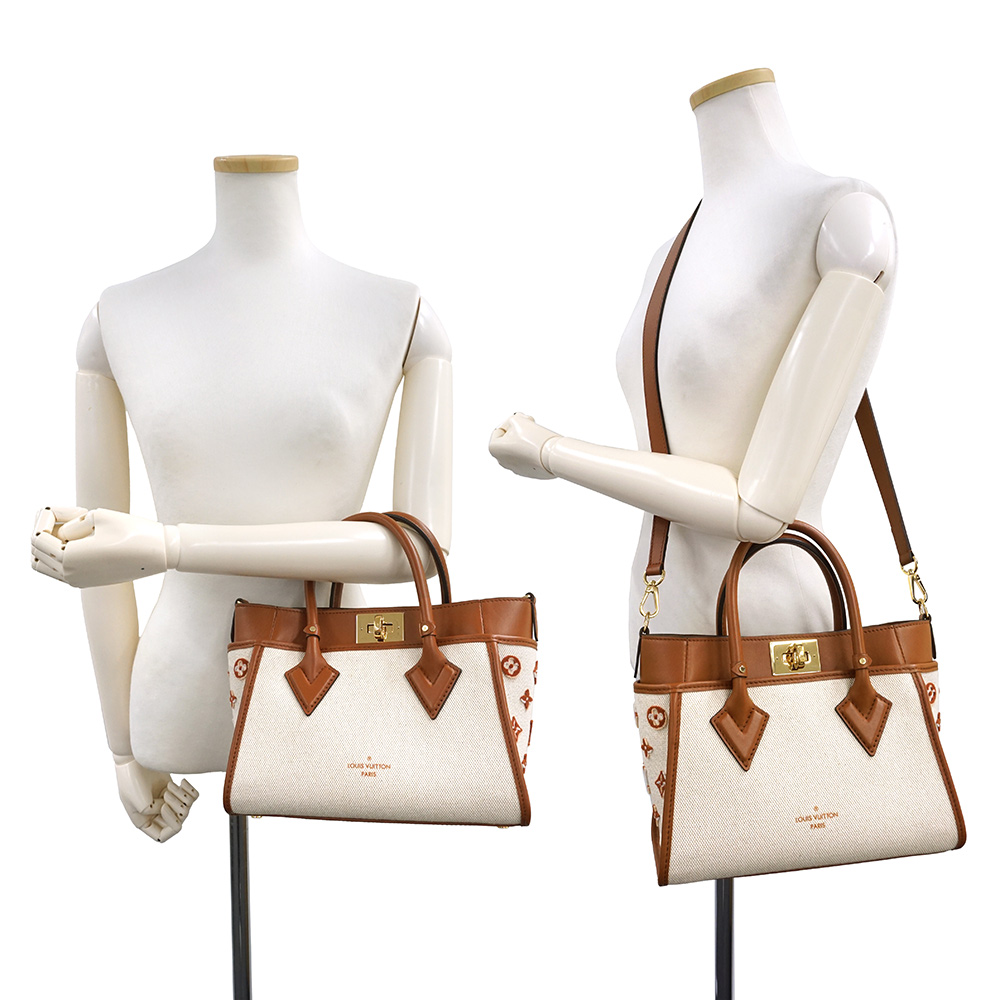 ルイ ヴィトン LOUIS VUITTON キャンバス レザー オンマイサイド PM 2way 斜め掛け ショルダー ハンドバッグ ブラウン M59905