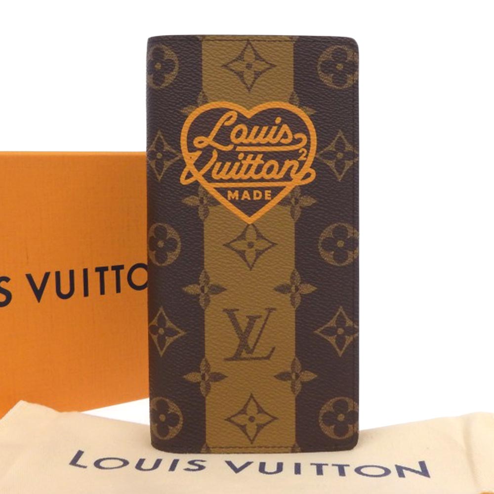 ルイヴィトン×ニゴー 二つ折り長財布 モノグラム ストライプ ポルトフォイユ ブラザ M81008