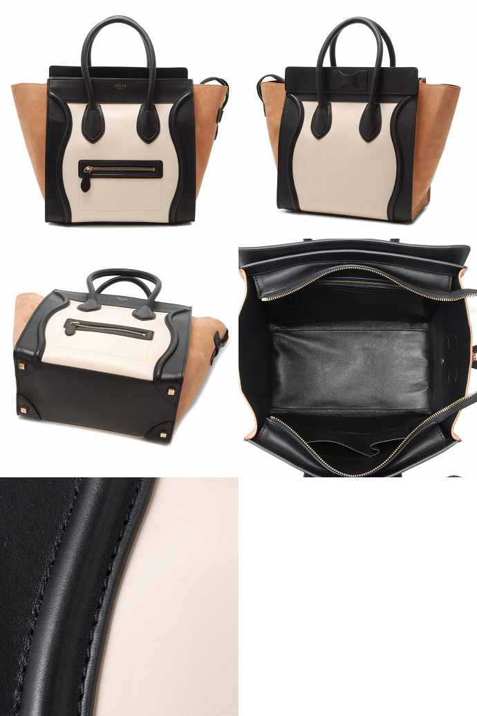 素晴らしいセリーヌ MINI LUGGAGEハンドバッグ 1 6521 3MBA 01BC