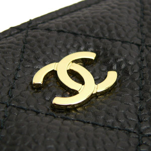 シャネルCHANEL  財布 ラウンドファスナー レザー キャビアスキン キルティング マトラッセ ブラック×ボルドー A50097