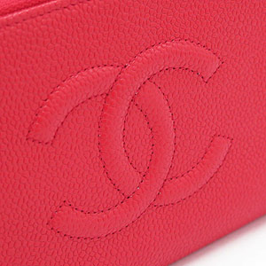 シャネル CHANEL 財布 ラウンドファスナー キャビアスキン ココマーク レッド A50071