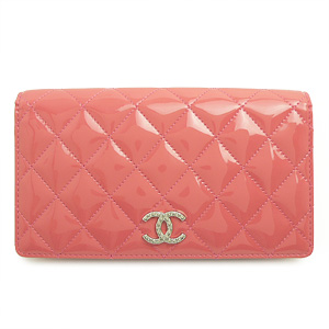 シャネル CHANEL財布 二つ折り ブリリアントライン パテントレザー ココマーク キルティング マトラッセ A48691