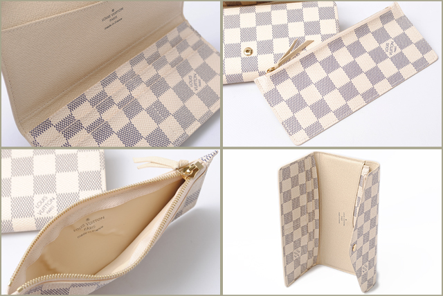 LOUIS VUITTON ダミエ・アズール 財布 三つ折り取り外し小銭長財布 ポルトフォイユ・ジョセフィーヌ LV N63020