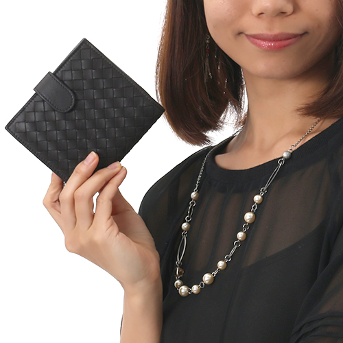 ボッテガヴェネタ  BOTTEGA VENETA 二つ折財布 イントレチャート エスプレッソブラウン＆ブラック 195432 VT194 2066 メンズ レディース