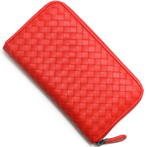 ボッテガヴェネタ  BOTTEGA VENETA 長財布 イントレチャート 【INTRECCIATO】 ニューレッド 114076 V001N 6524 レディース