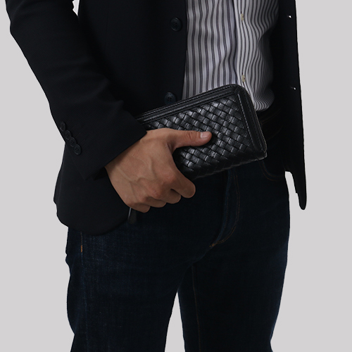 ボッテガヴェネタ長財布  BOTTEGA VENETA 長財布 イントレチャート 【INTRECCIATO】 ブラック 114076 VAPD6 1000 メンズ