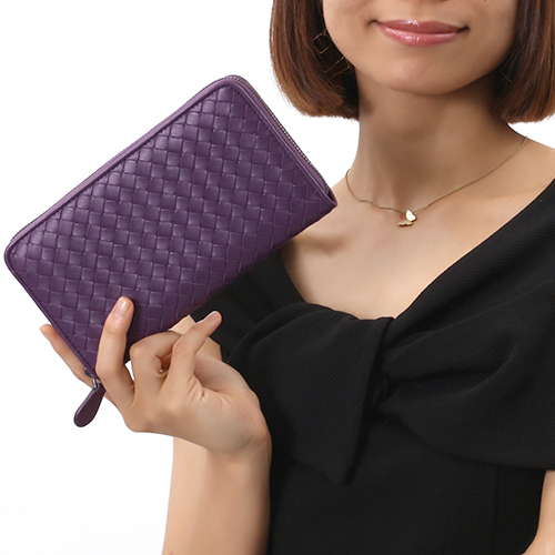 ボッテガヴェネタ タ BOTTEGA VENETA 長財布 イントレチャート モナリザパープル 275064 V001N 5213 メンズ レディース