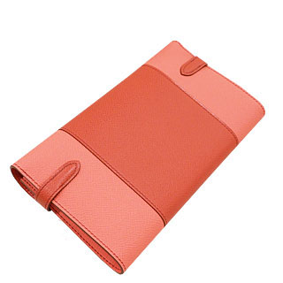 エルメス ケリー ポルテヴァリュル[Kelly porte Valeurs]フラッグ　ロング エプソン　コライユ×フラミンゴ シバー金具   he-ac-3608