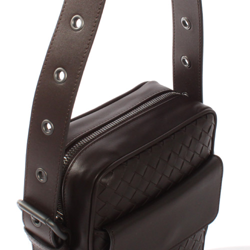 ボッテガ・ヴェネタ BOTTEGA VENETA イントレチャート 斜め掛け ショルダーバッグEBANO (ダークブラウン) 163313 V4651 2040