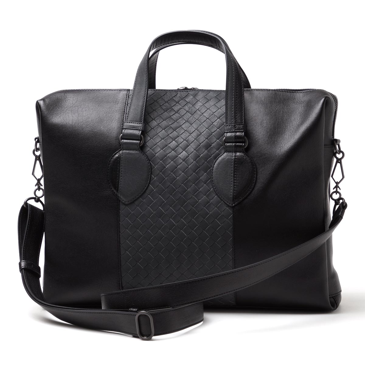 ボッテガヴェネタ/BOTTEGA VENETA ブリーフケース(2WAY仕様) WASHED NAPPA ネロ×ミディアムグレー ブラック系 368061 vaot1 8660 メンズ
