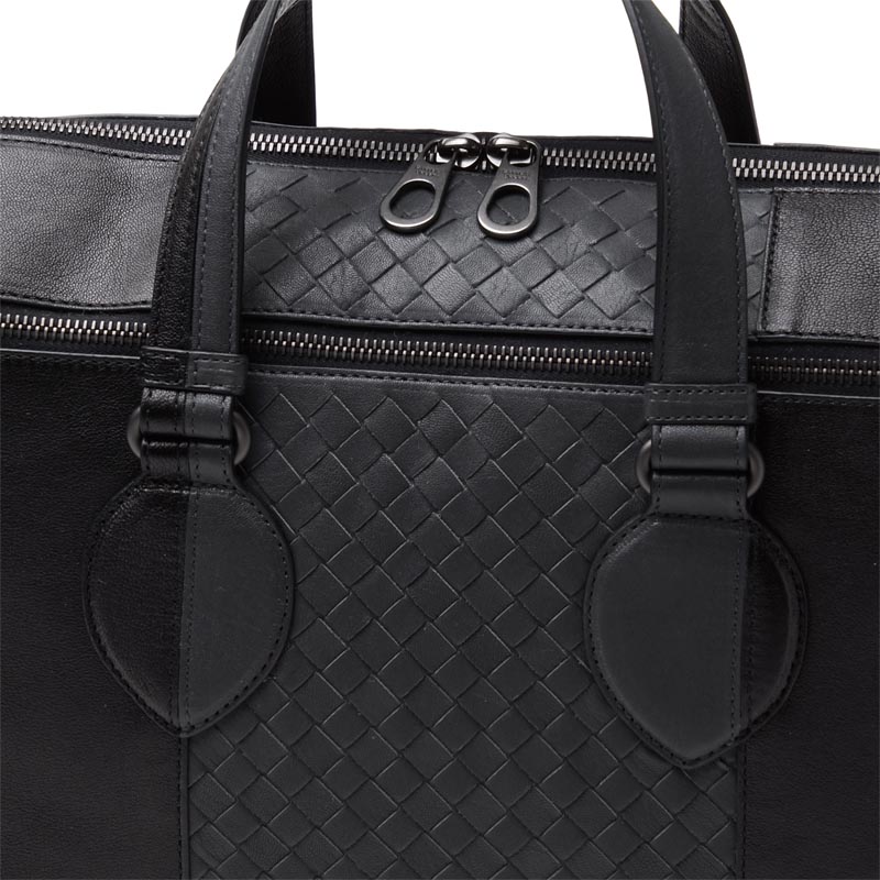 ボッテガヴェネタ/BOTTEGA VENETA ブリーフケース(2WAY仕様) WASHED NAPPA ネロ×ミディアムグレー ブラック系 368061 vaot1 8660 メンズ