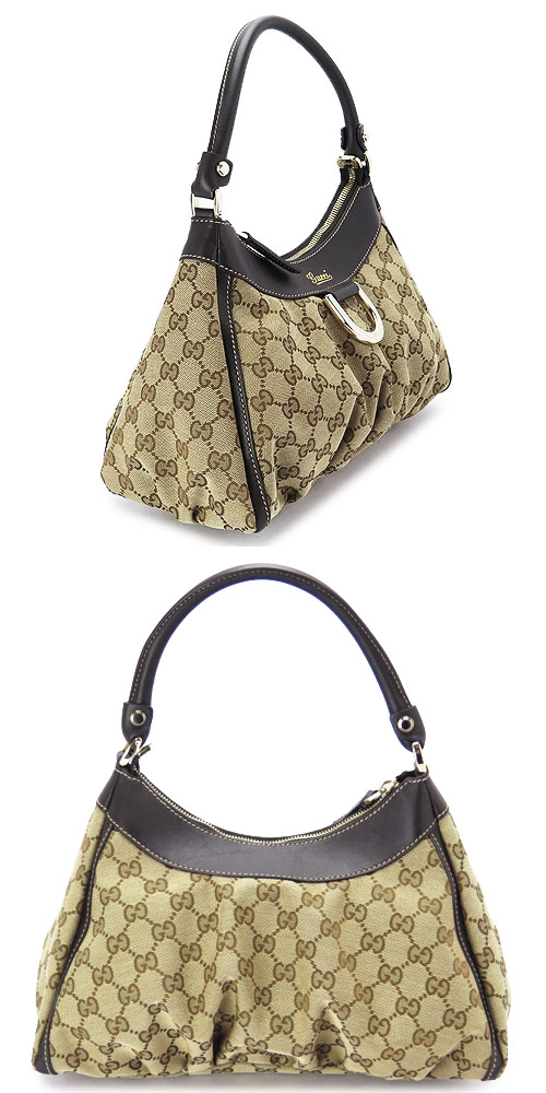 グッチブランドバッグ ショルダーバッグ GUCCI ハンドバッグ D GOLD/Dゴールド Dリング GGキャンバス ベージュ×ダークブラウン 190525 FFPAG 9643
