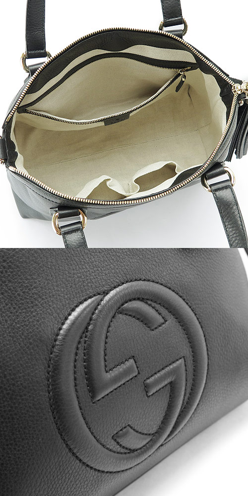 グッチバッグ トートバッグ GUCCI 2WAY ショルダーバッグ SOHO/ソーホー レザー タッセルチャーム ブラック 308362 A7M0G 1000