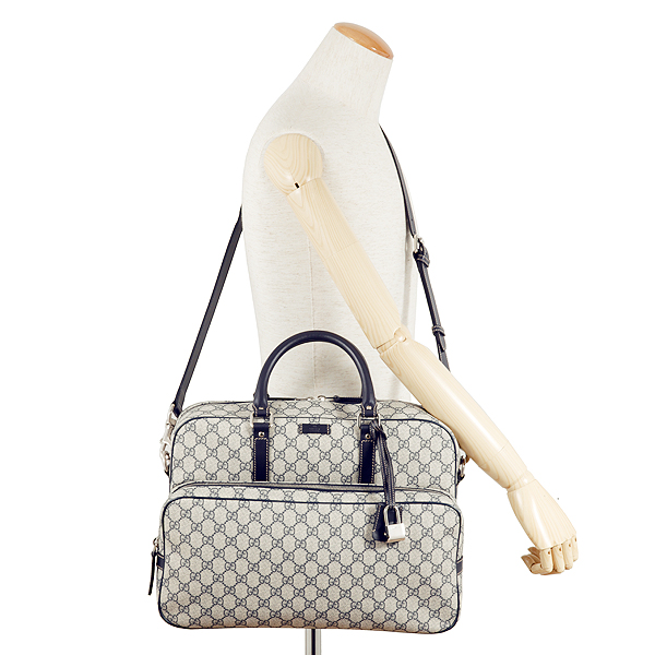 グッチバッグ GUCCI 246478 FP47N 4075 GGシュプリーム ショルダーバッグ ベージュ/ネイビー