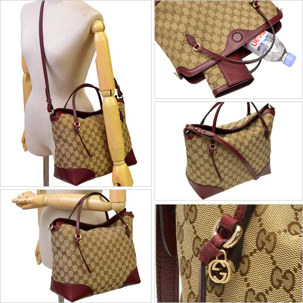 グッチ GUCCI BREE 2wayトートバッグ ベージュ×ルビーレッド GGキャンバス×レザー 353120kh1bg9797
