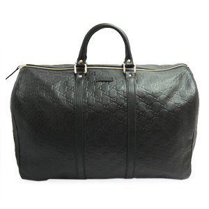 グッチ ボストンバッグ GUCCI 旅行カバン SACCA/サッカ GG柄レザー/グッチ シマ ブラック 206501 BNX1G 1000