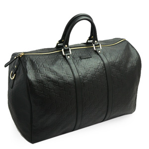 グッチ ボストンバッグ GUCCI 旅行カバン SACCA/サッカ GG柄レザー/グッチ シマ ブラック 206501 BNX1G 1000