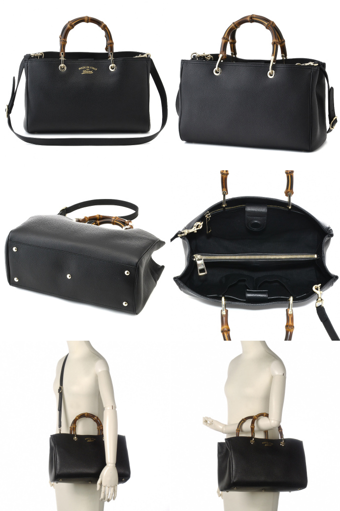 グッチ GUCCI 2015年秋冬新作 Bamboo Shopper 2WAYトートバッグ 323660 A7M0G 1000
