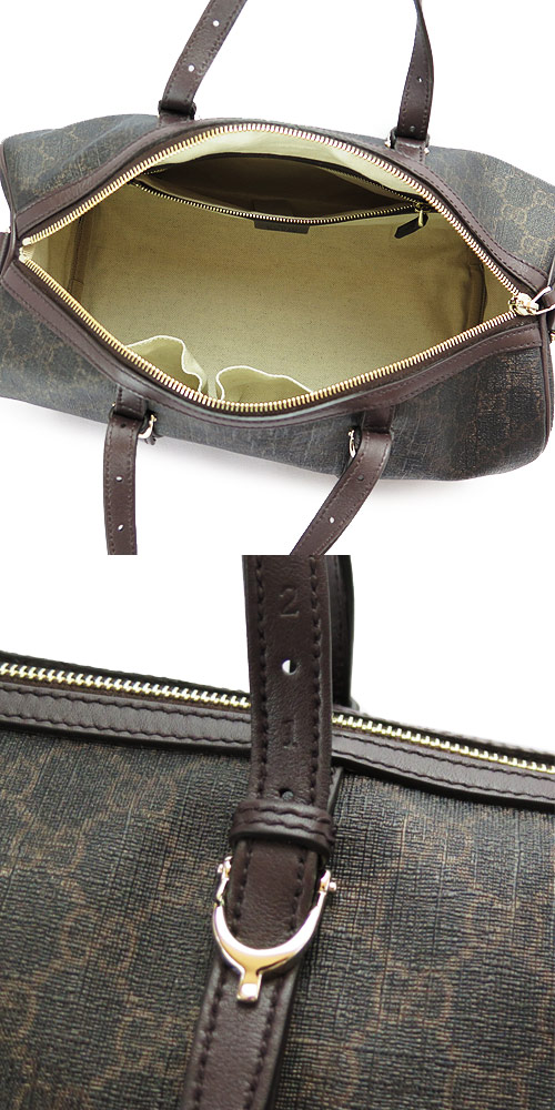 グッチ ボストンバッグ GUCCI 2WAYショルダー バッグ NICE/ニース GGスプリームキャンバス ブラック×ダークブラウン 322231 KGD6G 8361