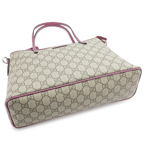 グッチバッグ トートバッグ GUCCI 2WAYショルダーバッグ GG SUPREME SELLERIA/GGスプリームキャンバス ベージュ×ダスティローズ 353440 KGDHZ 9777