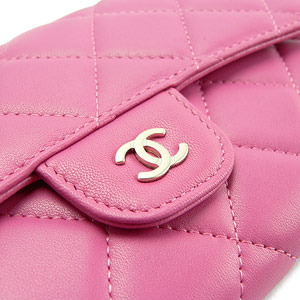 シャネル財布CHANEL シャネル 三つ折り マトラッセ キルティング ラムレザー フューシャピンク A31506 LAMB FUXIA PINK