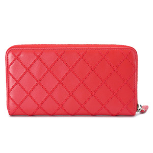 シャネル財布 CHANEL シャネル 財布 ラウンドファスナー ココマーク キルティング レザー レッド A80143 RED