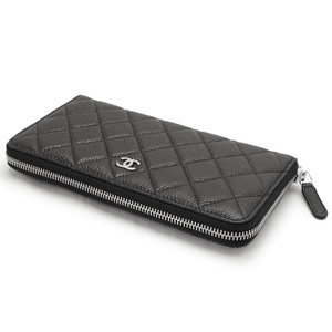 シャネル財布 CHANEL シャネル 財布 ラウンドファスナ レザー キャビアスキン キルティング マトラッセ ブラック×ボルドー A50097 Y06500 C3906 CAVIAR BKBO/SV