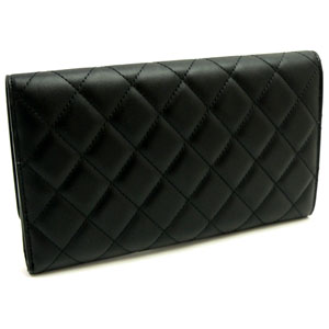 シャネルCHANEL 財布 二つ折り カンボンライン レザー ココマーク キルティング A46645 Y03880 C2054/BKBK ブラック×ピンク