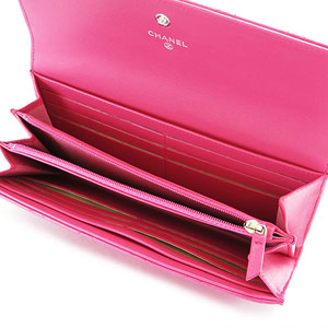 シャネルCHANEL 財布 二つ折りフラップ マトラッセ ラムレザー ピンク A50096 LAMB PINK