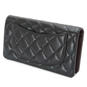 シャネル CHANEL財布 二つ折り ココマーク キルティング マトラッセ ボルドー ラムスキン ブラック×ボルドー/GD A31509 Y01480 BLACK/BORDEAUX/GD