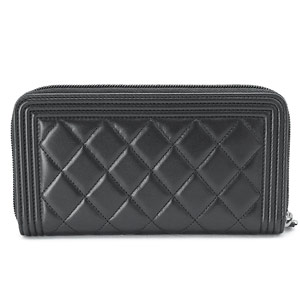 シャネル財布 ラウンドファスナー BOY CHANEL/ボーイシャネル キルティング マトラッセ レザー ブラック A80288 Y04639 NOIR