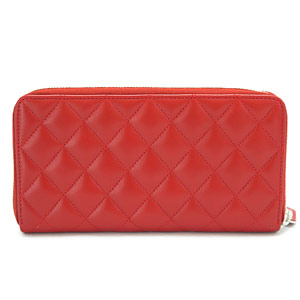 シャネル財布 CHANEL ラウンドファスナー 『2015年春夏新作』ココマーク キルティング マトラッセ レザー レッド×ピンク A50097 Y25018 C7502