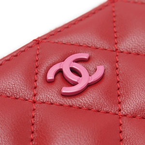 シャネル財布 CHANEL ラウンドファスナー 『2015年春夏新作』ココマーク キルティング マトラッセ レザー レッド×ピンク A50097 Y25018 C7502