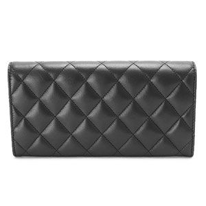 シャネルCHANEL 財布 二つ折りフラップ キルティング マトラッセ ラムレザー ブラック/GD A50096 Y01480 C3906