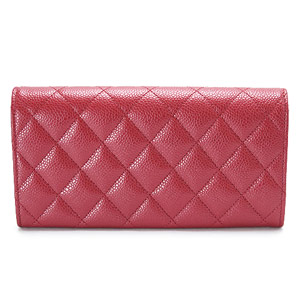 シャネル財布CHANEL 二つ折りフラップ キャビアスキン キルティング マトラッセ レザー レッド/SV A50096 Y25027 RD