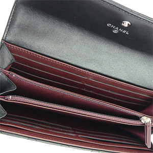 シャネル 財布 CHANEL 二つ折りフラップ キルティング マトラッセ ラムレザー ブラック/SV A50096 Y01480 C3906