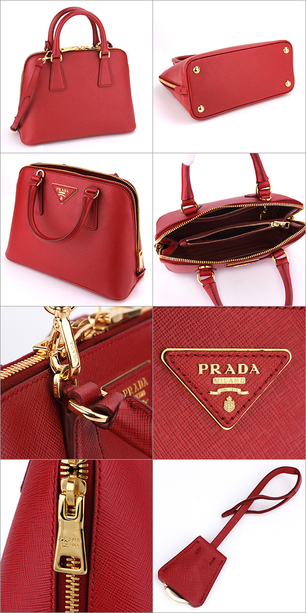 プラダ ハンドバッグ PRADA BL0838 バッグ サフィアーノ ルクス SAFFIANO LUX レディース FUOCO(フォーコ) レッド 赤 ショルダーバッグ 2WAY