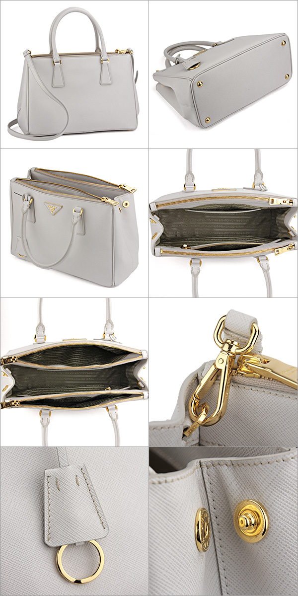 プラダバッグ ハンドバッグ PRADA BN1801 NZV F0K74 バッグ サフィアーノ ルクス SAFFIANO LUX レディース TALCO ホワイト 白 2WAY ショルダーバッグ トライアングル メタル ゴールド 革 上品 エレガント