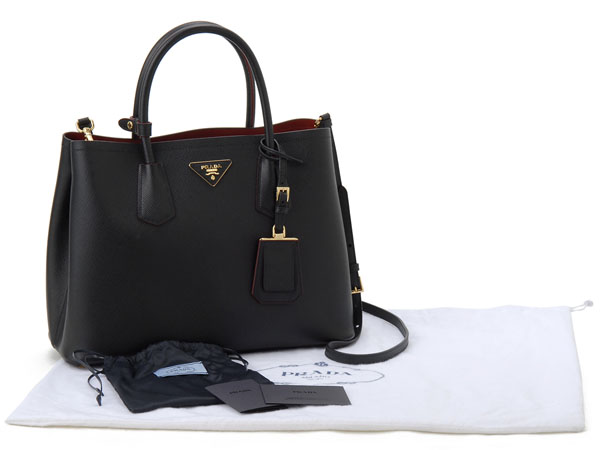 プラダ トートバッグ BN2775-2A4A-F0002 DOUBLE BAG ダブルバッグ SAFFIANO CUIR 2WAY ショルダーバッグ ブラック