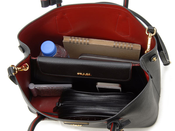 プラダ トートバッグ BN2775-2A4A-F0002 DOUBLE BAG ダブルバッグ SAFFIANO CUIR 2WAY ショルダーバッグ ブラック