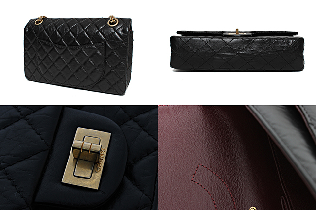 CHANEL 黒色　ヴィンテージカーフ　Wチェーン　Wフラップ　ダブルチェーン　ダブルフラップ　斜め掛け CH45231