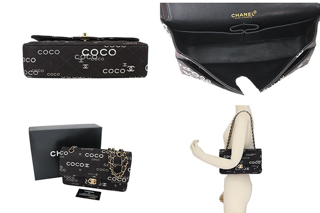 シャネル　マトラッセ　チェーンショルダーバッグ　COCOプリント A01112