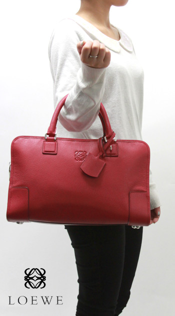 ロエベ LOEWE アマソナ ハンドバッグ ルージュレッド【LIPSTICK】&シルバー 352.35.A22.7400