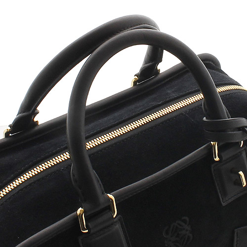 ロエベ LOEWE アマソナ スエード&ゴートレザー ハンドバッグ ブラック 35261A031100