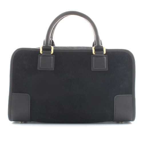 ロエベ LOEWE アマソナ スエード＆ゴートレザー ハンドバッグ ブラック 35261A031100