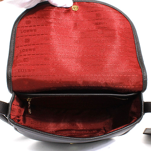 ロエベ LOEWE ヘリテージ ショルダーバッグ ダークブラウン【DARK BROWN】&ゴールド 377.79.753.3110