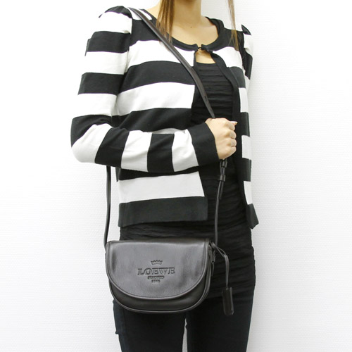 ロエベ LOEWE ヘリテージ ショルダーバッグ ダークブラウン【DARK BROWN】&ゴールド 377.79.753.3110
