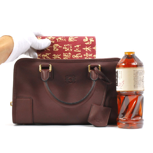 ロエベ LOEWE アマソナ カーフレザー ハンドバッグ オックスブラッド【OXBLOOD】 352 A03 3468
