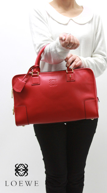 ロエベ LOEWE アマソナ ハンドバッグ レッド【RED】&ゴールド 352.35.A22.7100