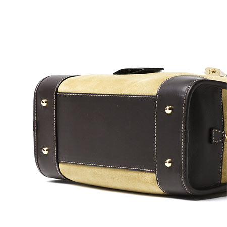 ロエベ/LOEWE ハンドバッグ/AMAZONA28/アマソナ28 SUEDE×CLASSIC CALF /GOLD×BROWN ゴールド×ブラウン35261 a03 8132 4a レディース